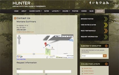 Hunter Contact Page