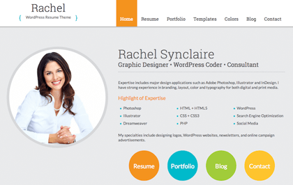Rachel: WordPress Resume Theme